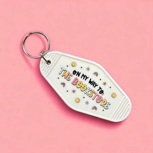 On my way to the bookstore Motel Keyring