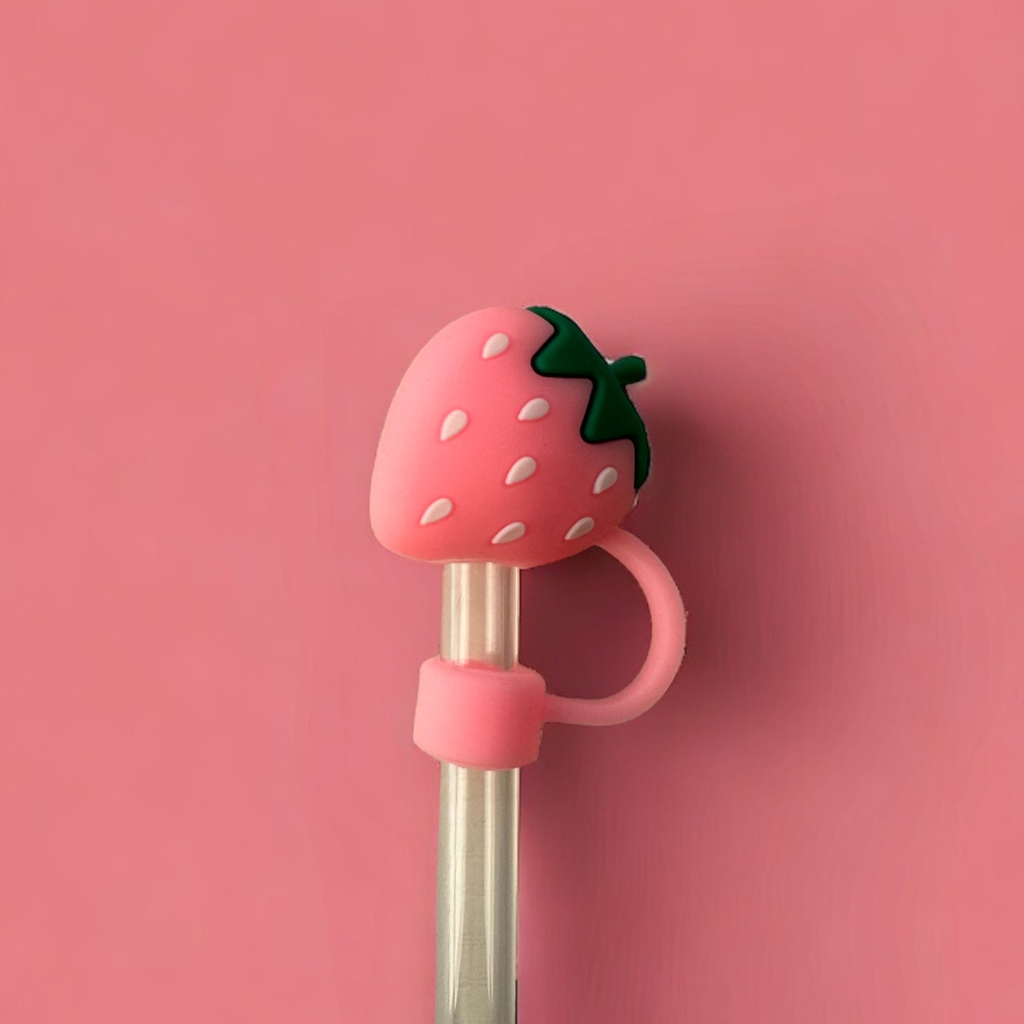 Pink Strawberry Straw Topper