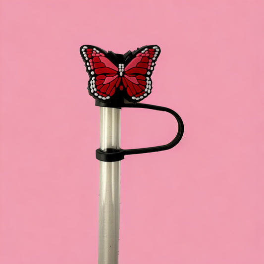 Red Butterfly Straw Topper