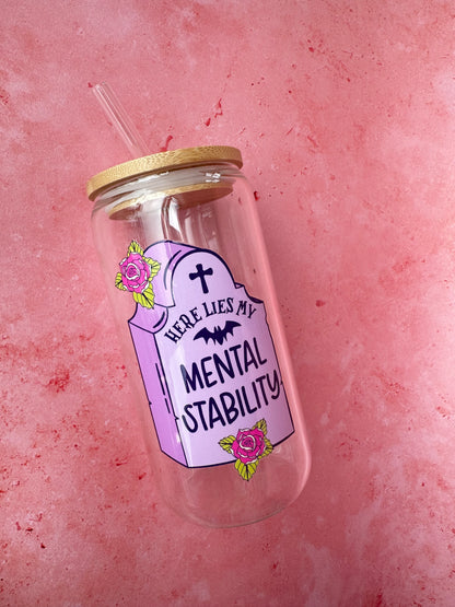 Mental Stability Iced Coffee Glass Cup