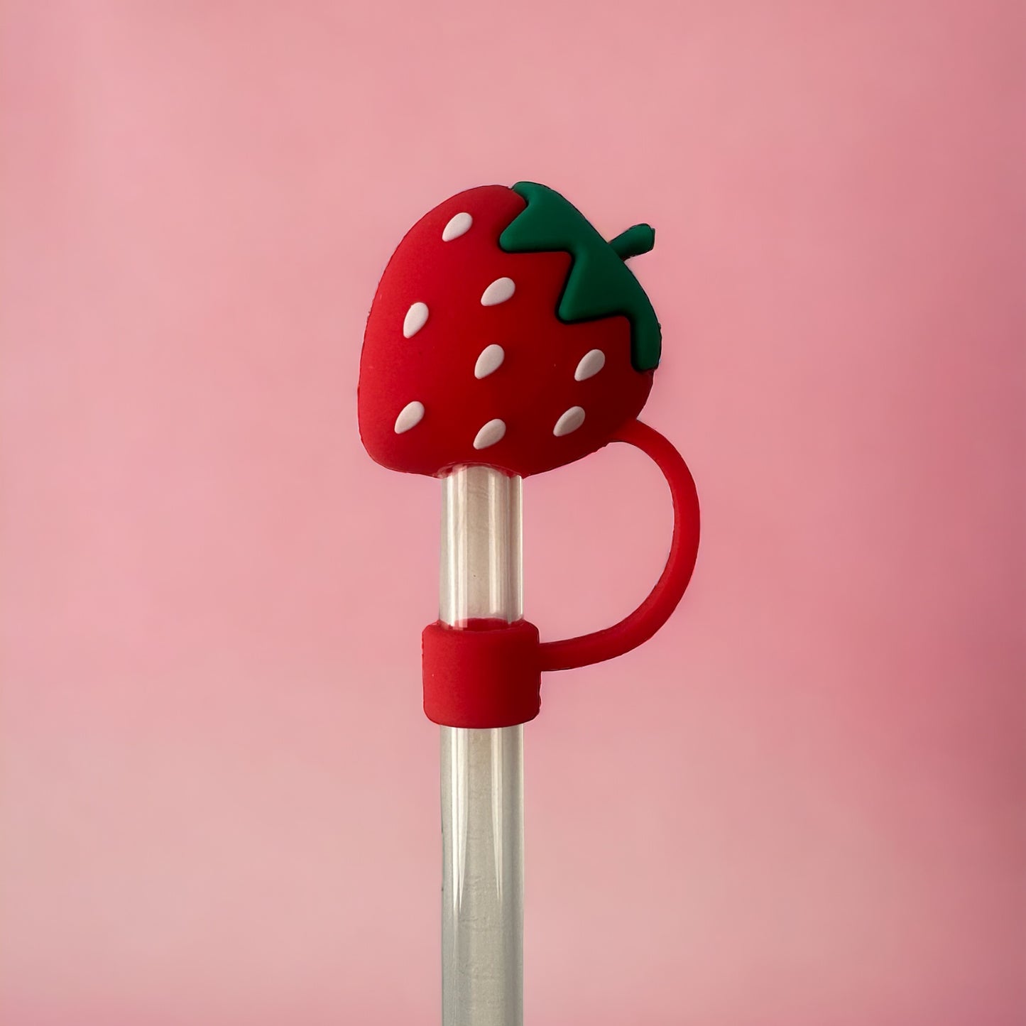 Red Strawberry Straw Topper