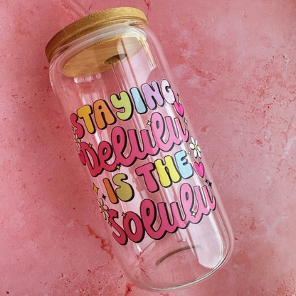 Staying Delulu Iced Coffee Glass Cup