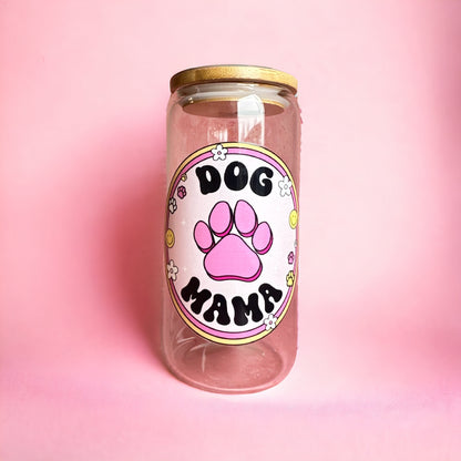 Dog Mama Iced Coffee Glass Cup