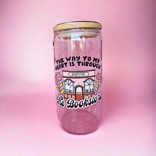 The Bookstore Iced Coffee Glass Cup