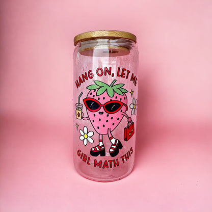 Girl Math Iced Coffee Glass Cup