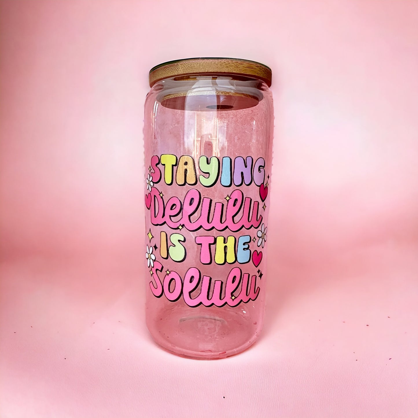 Staying Delulu Iced Coffee Glass Cup