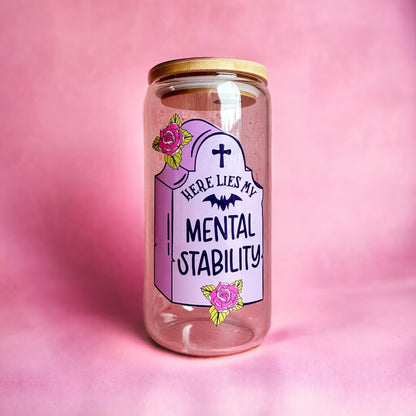 Mental Stability Iced Coffee Glass Cup