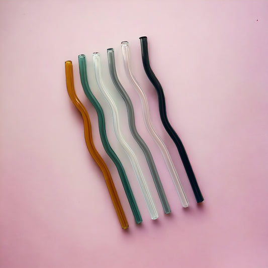 Glass Wavy Straws