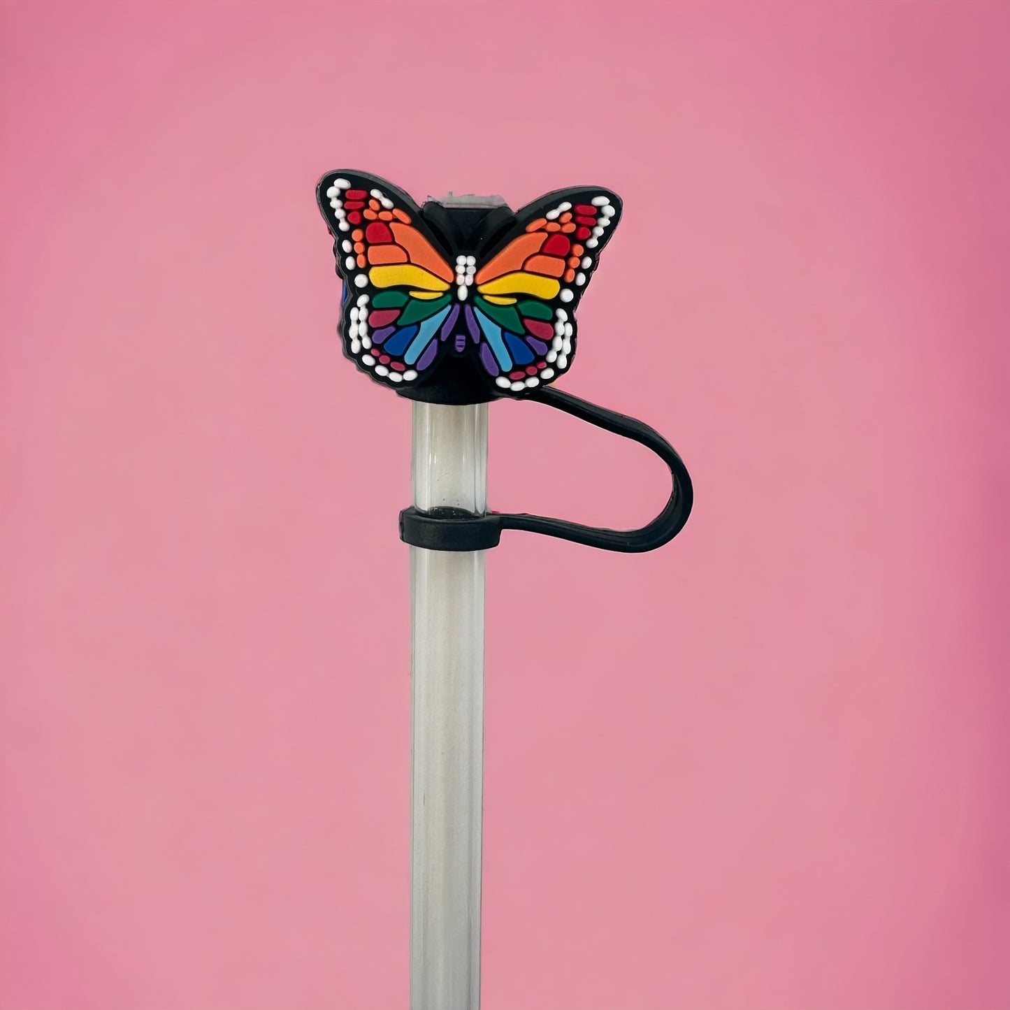 Rainbow Butterfly Straw Topper