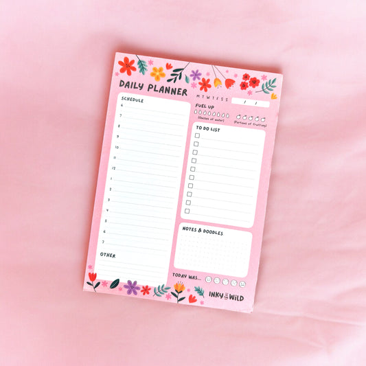 Floral Daily Planner Notepad