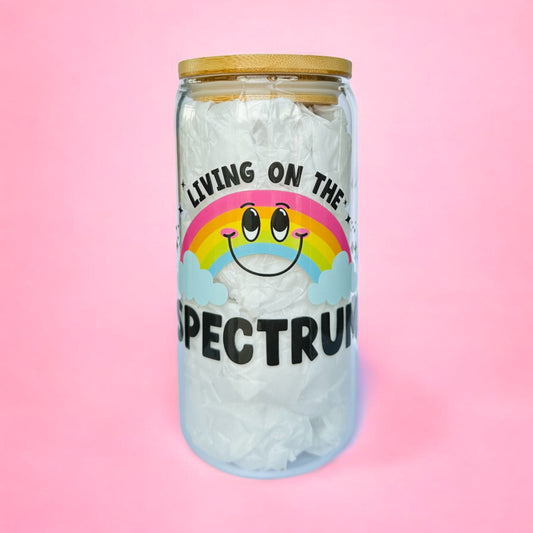 Living On The Spectrum Neurodivergent Iced Coffee Glass Cup