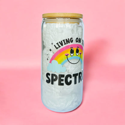 Living On The Spectrum Neurodivergent Iced Coffee Glass Cup