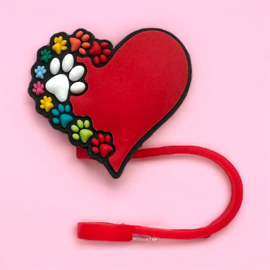 Paw Hearts Straw Topper